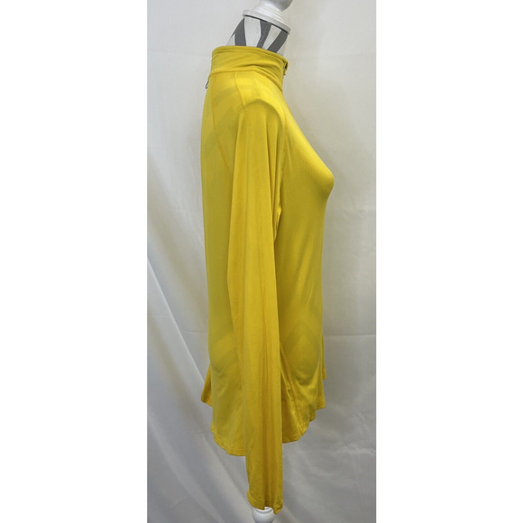 Nike Livestrong Womens 1/4 Zip Pullover Size Lg Yellow Athletic Stretch Shirt FS - Picture 4 of 11
